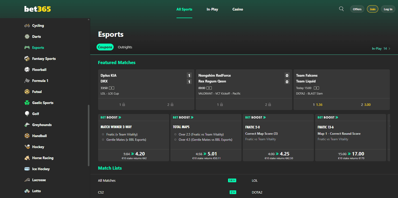 Bet365 esports